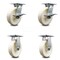 Service Caster 8 Inch Nylon Caster Set with Roller Bearing 2 Brakes and 2 Rigid SCC-35S820-NYR-SLB-2-R-2 - alternate 1